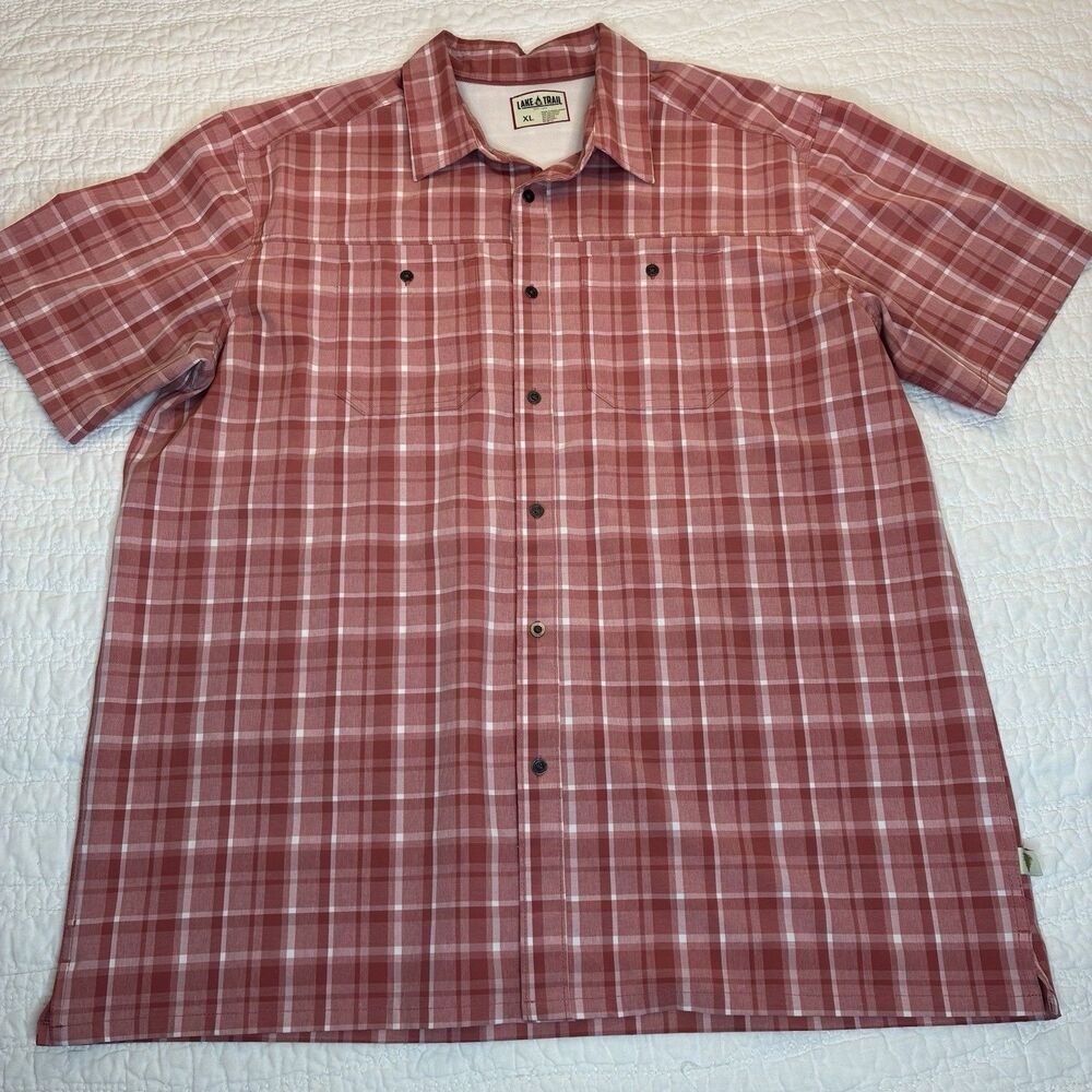 Lake & Trail Mens Short Sleeve Button Down Shirt Athleisure Classic Outdoor XL